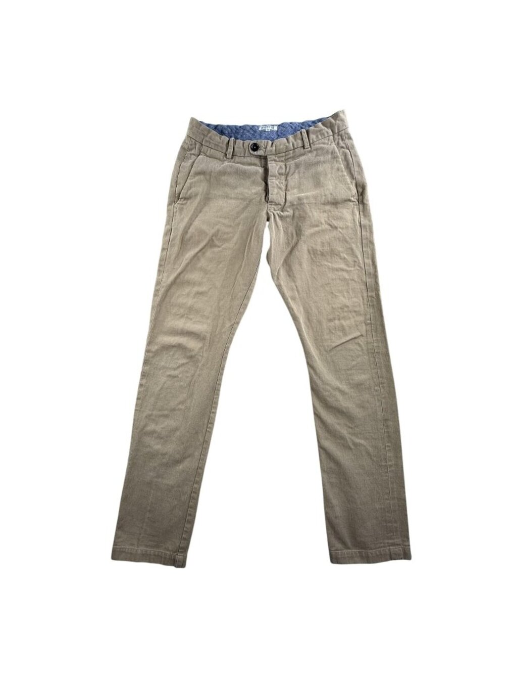 Gustin Pants Mens 33x33 Beige Slim Fit Washed Chino Button Fly USA Made Twill